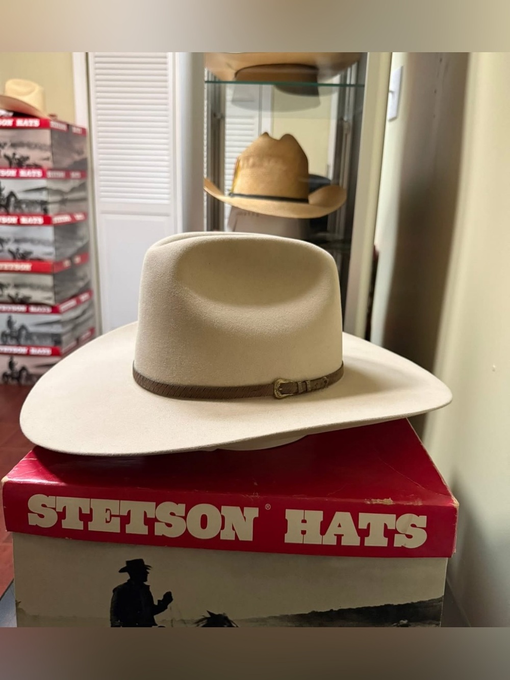 Stetson Men’s Cream Western Hat with Brown Band